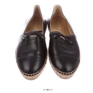 Prada Leather black espadrilles IT 38.5